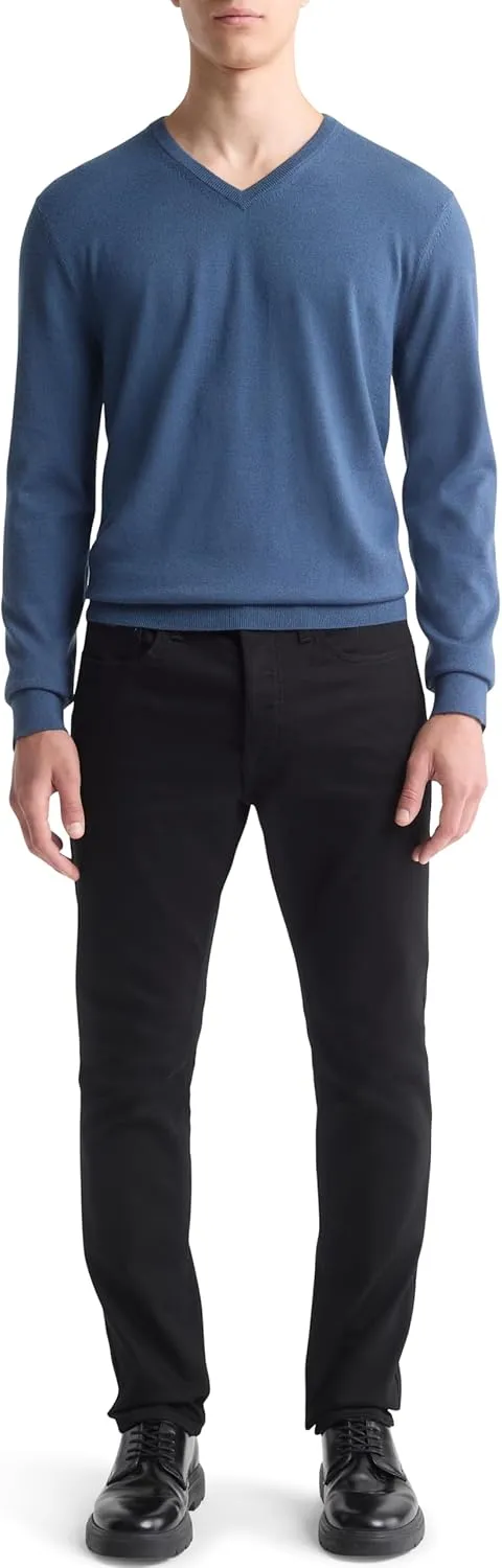 Calvin Klein Men's Extra Fine Merino Wool Blend V-Neck Sweater