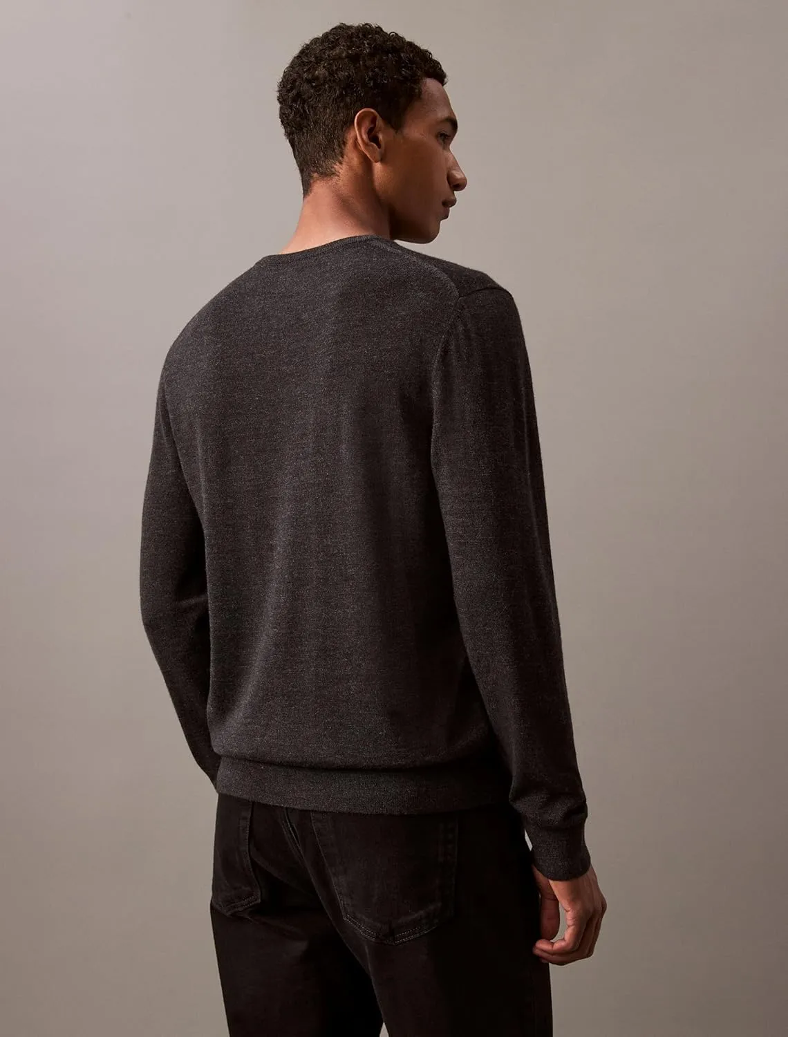 Calvin Klein Men's Extra Fine Merino Wool Blend V-Neck Sweater
