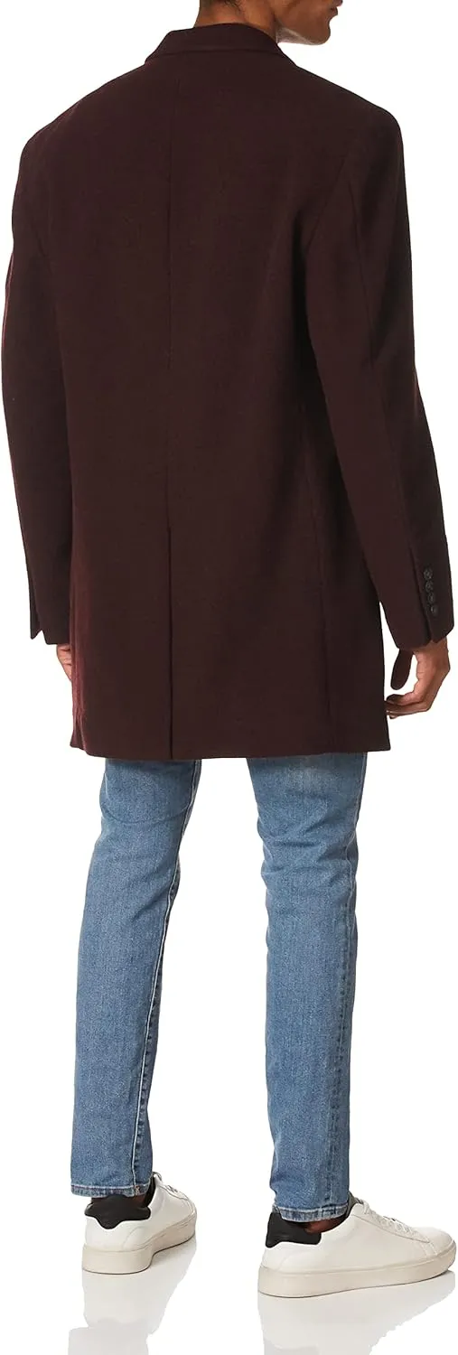 Calvin Klein Men's Slim Fit Wool Blend Overcoat Jacket