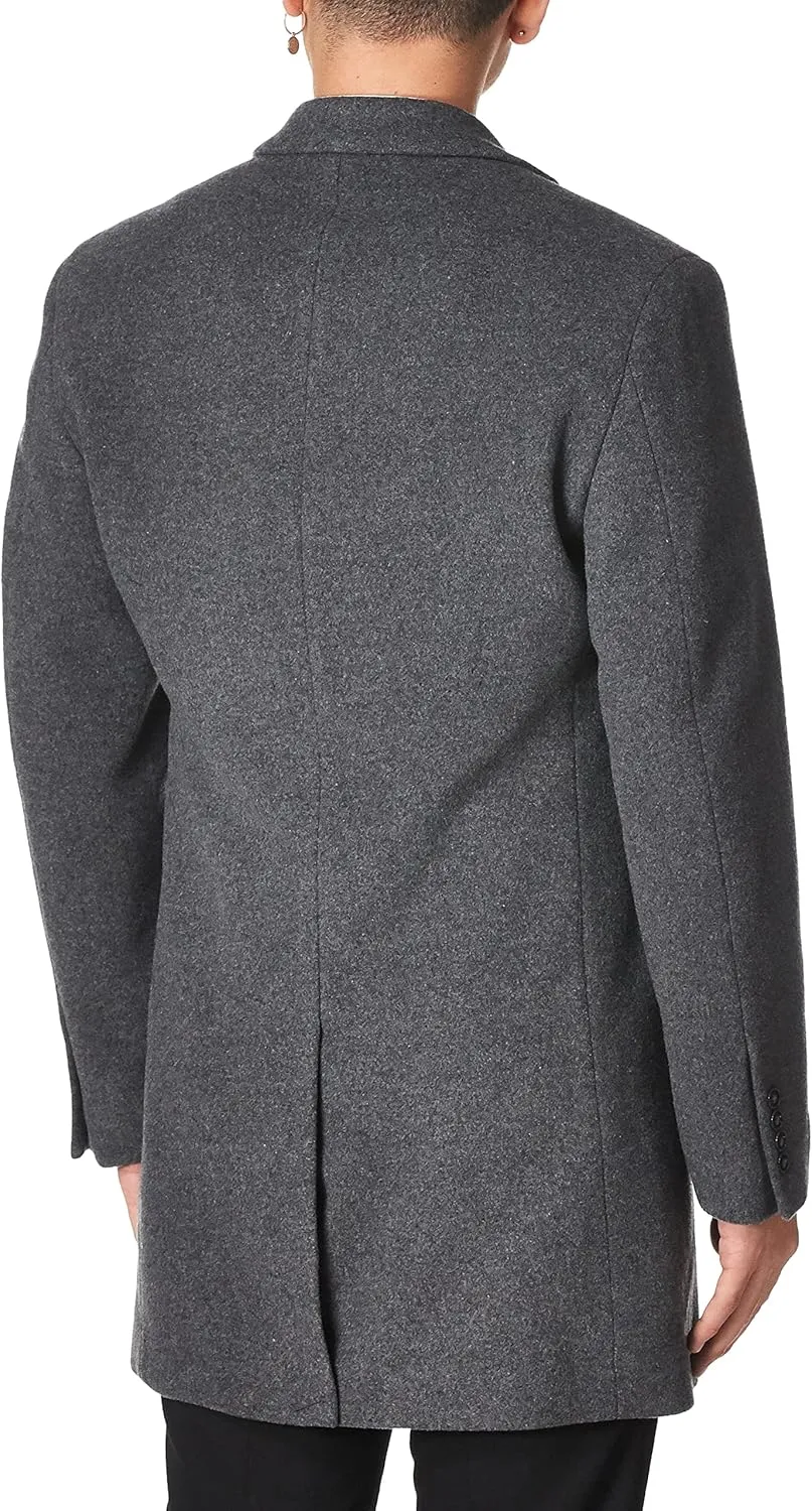 Calvin Klein Men's Slim Fit Wool Blend Overcoat Jacket