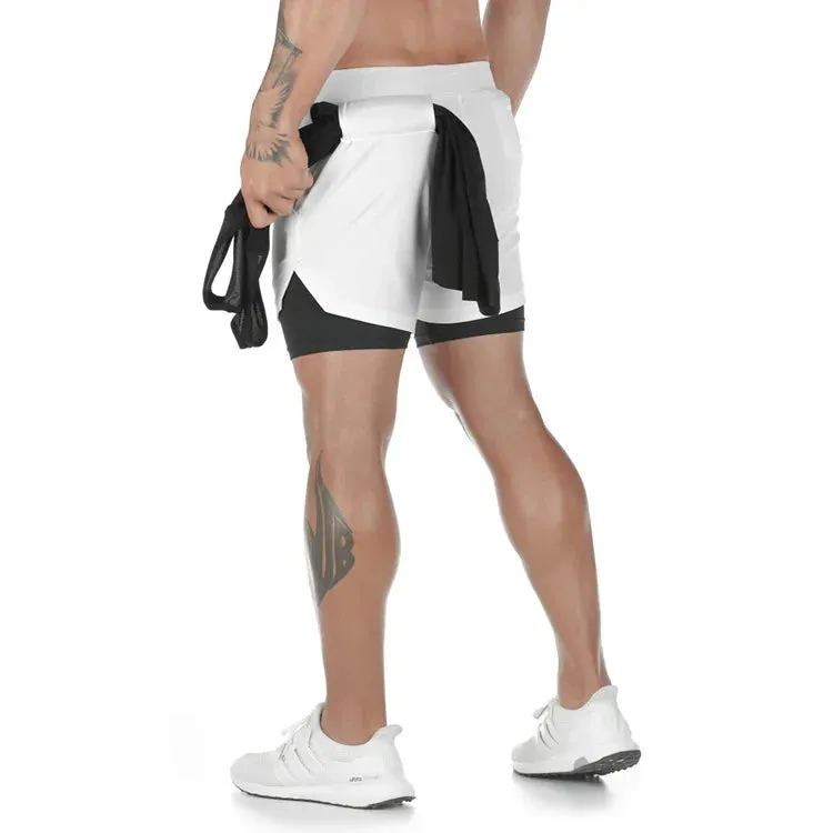 Camo Running Shorts - Men's 2-in-1 Quick Dry Gym Sports Shorts