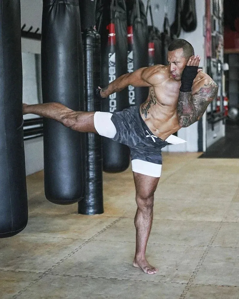 Camo Running Shorts - Men's 2-in-1 Quick Dry Gym Sports Shorts