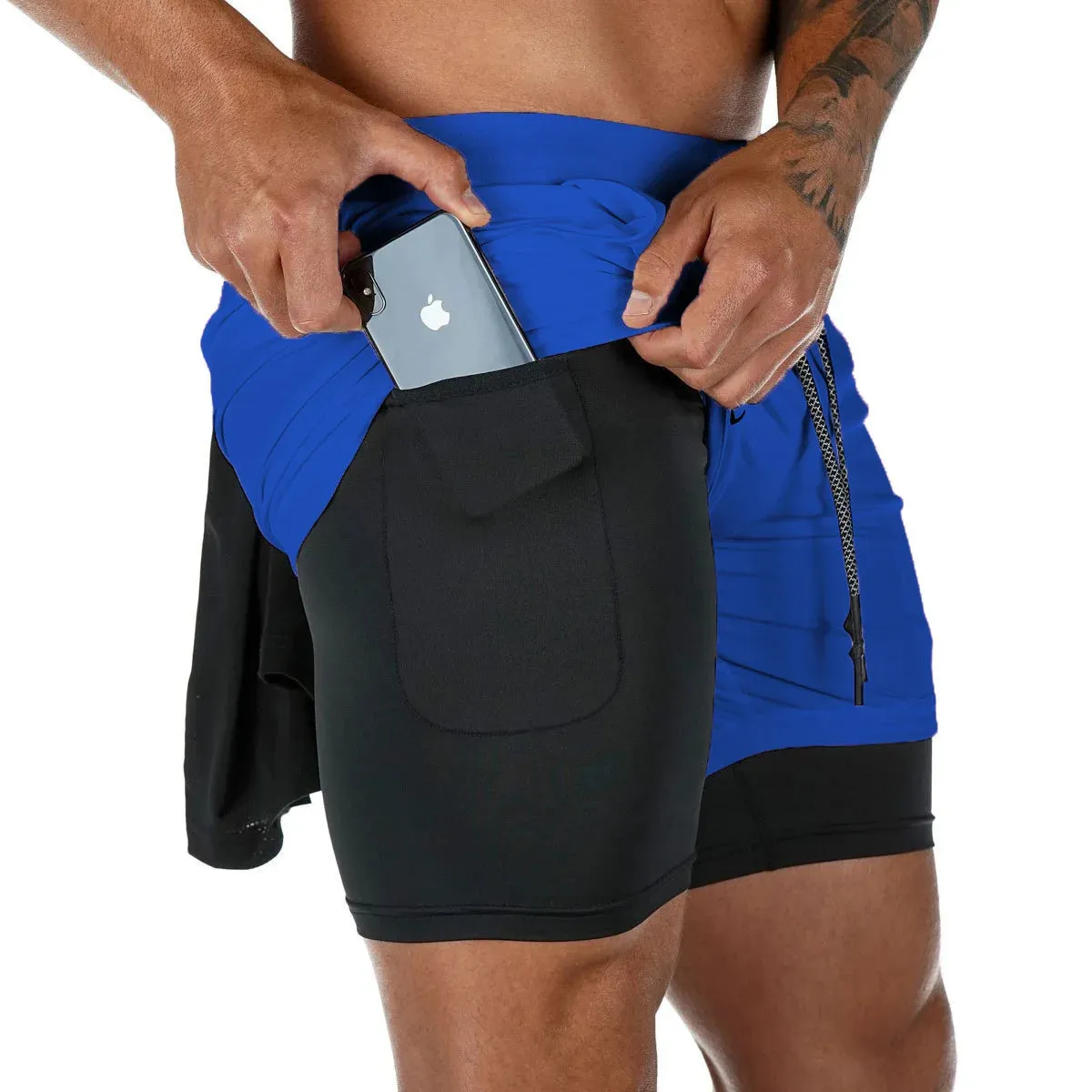 Camo Running Shorts - Men's 2-in-1 Quick Dry Gym Sports Shorts