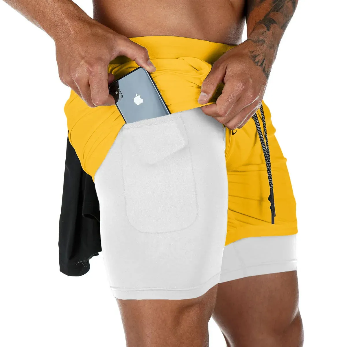 Camo Running Shorts - Men's 2-in-1 Quick Dry Gym Sports Shorts