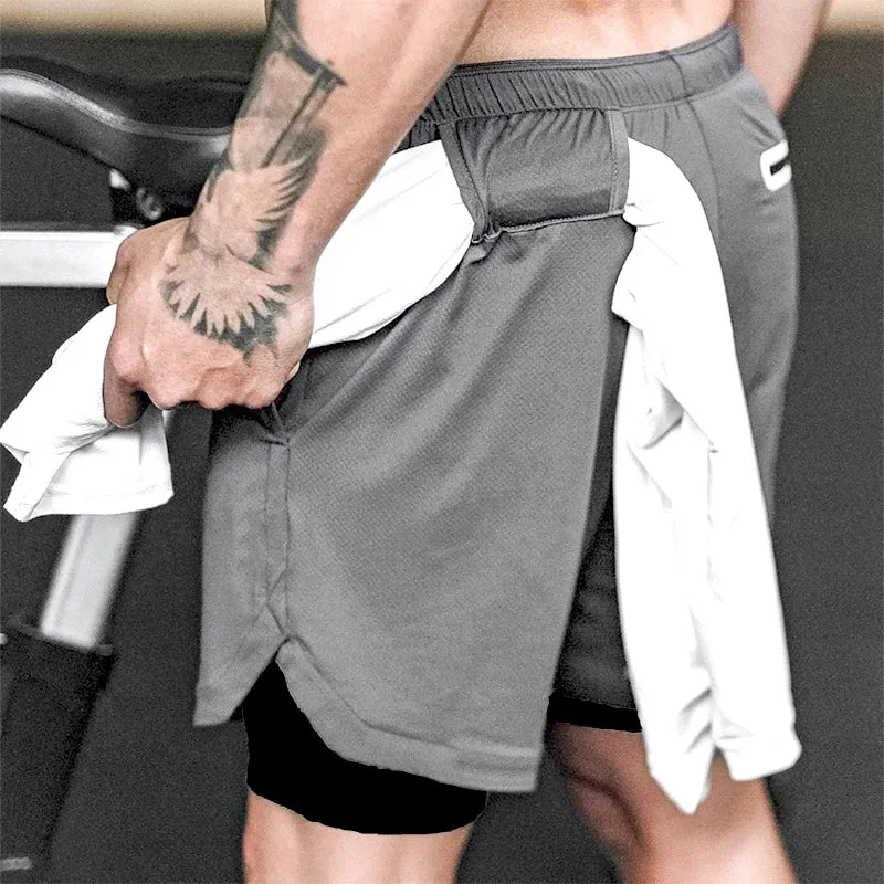 Camo Running Shorts - Men's 2-in-1 Quick Dry Gym Sports Shorts