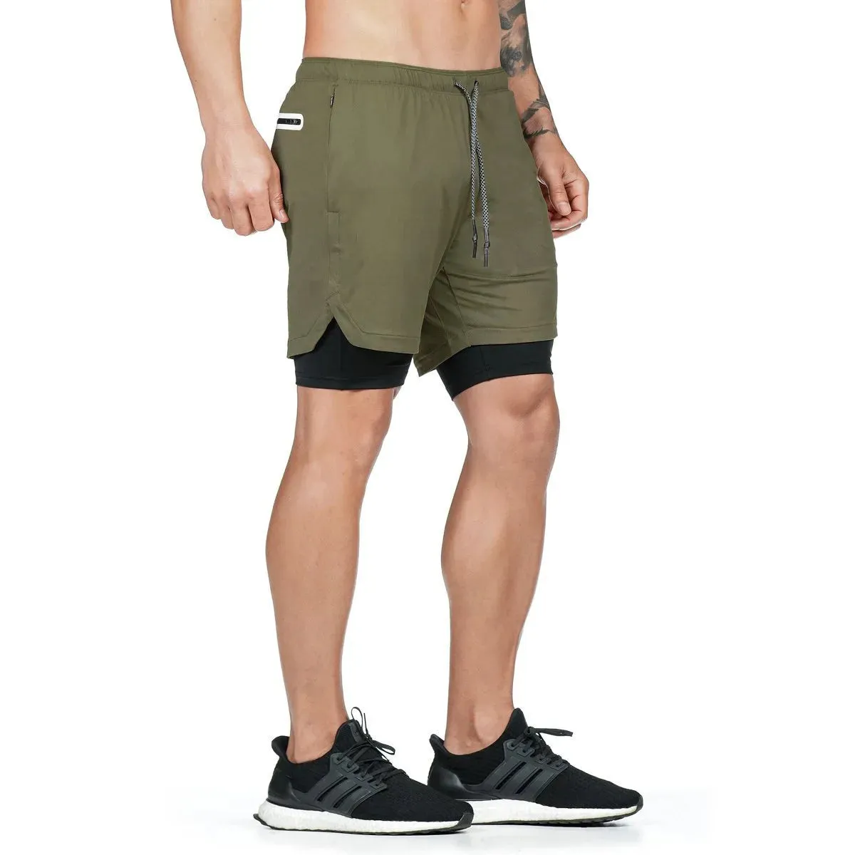 Camo Running Shorts - Men's 2-in-1 Quick Dry Gym Sports Shorts