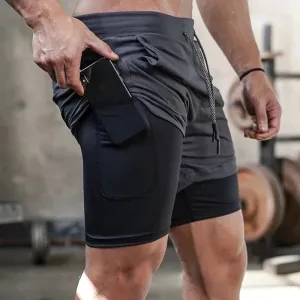 Camo Running Shorts - Men's 2-in-1 Quick Dry Gym Sports Shorts