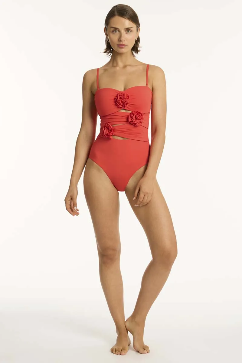 Casa Del Mar Flower Bandeau One Piece