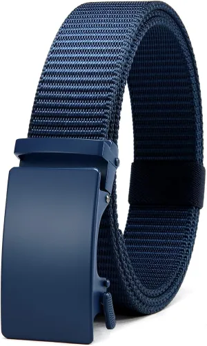 CHAOREN Ratchet Belts for Men - Casual Web Nylon Mens Belt 1 3/8" - Adjustable and Durable for Jeans