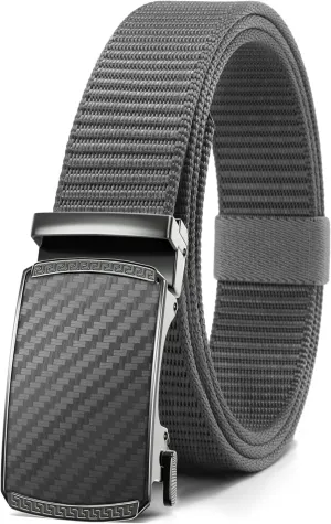 CHAOREN Ratchet Belts for Men - Casual Web Nylon Mens Belt 1 3/8" - Adjustable and Durable for Jeans