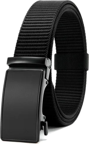 CHAOREN Ratchet Belts for Men - Casual Web Nylon Mens Belt 1 3/8" - Adjustable and Durable for Jeans