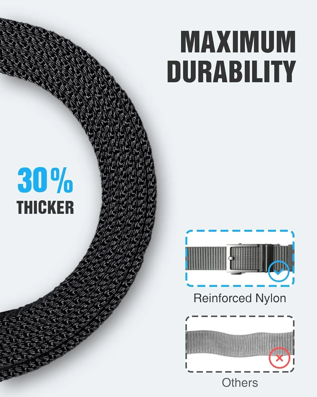 CHAOREN Ratchet Belts for Men - Casual Web Nylon Mens Belt 1 3/8" - Adjustable and Durable for Jeans