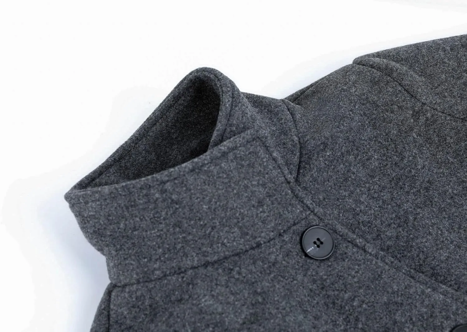 CHARTOU Women's Casual Thicken Wool Blend Stand Collar Single Breasted Pea Coat