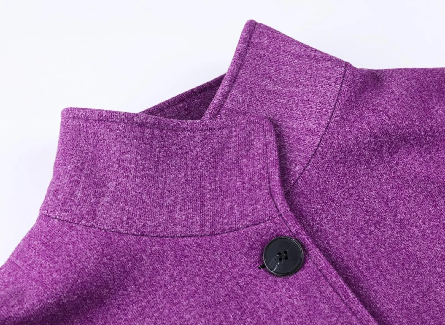 CHARTOU Women's Casual Thicken Wool Blend Stand Collar Single Breasted Pea Coat