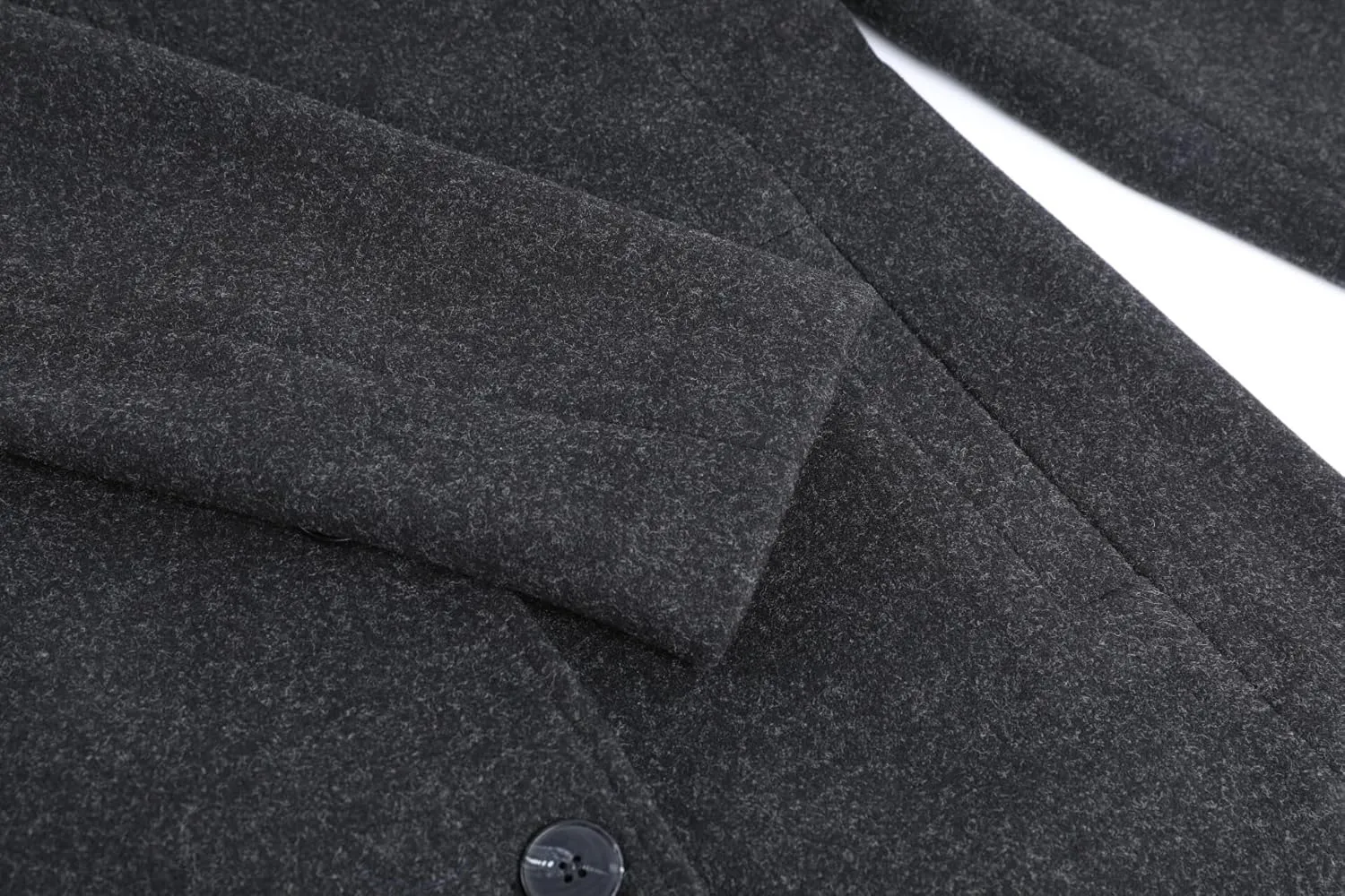 CHARTOU Women's Casual Thicken Wool Blend Stand Collar Single Breasted Pea Coat