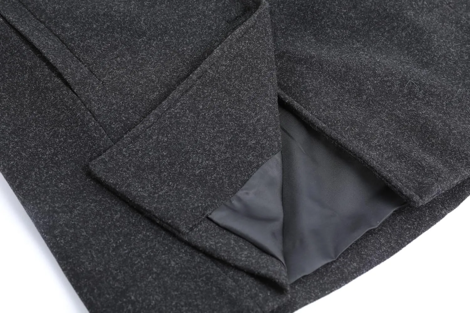 CHARTOU Women's Casual Thicken Wool Blend Stand Collar Single Breasted Pea Coat