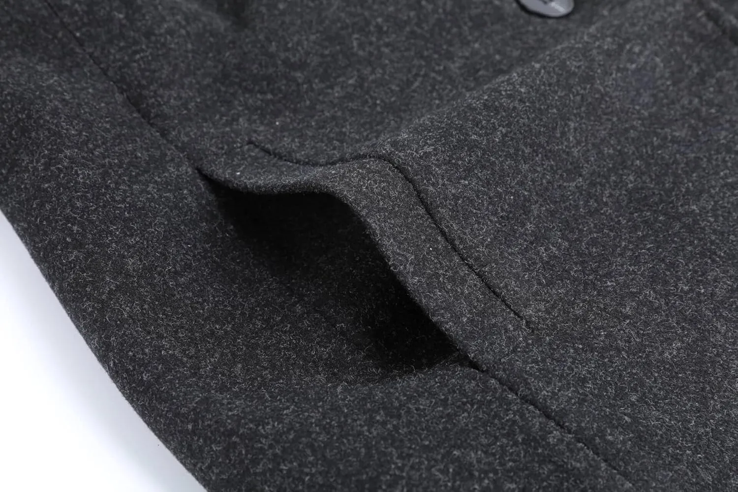 CHARTOU Women's Casual Thicken Wool Blend Stand Collar Single Breasted Pea Coat