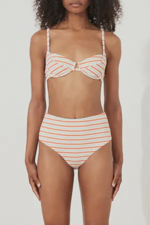 Chilli Stripe Textured Waisted Full Brief