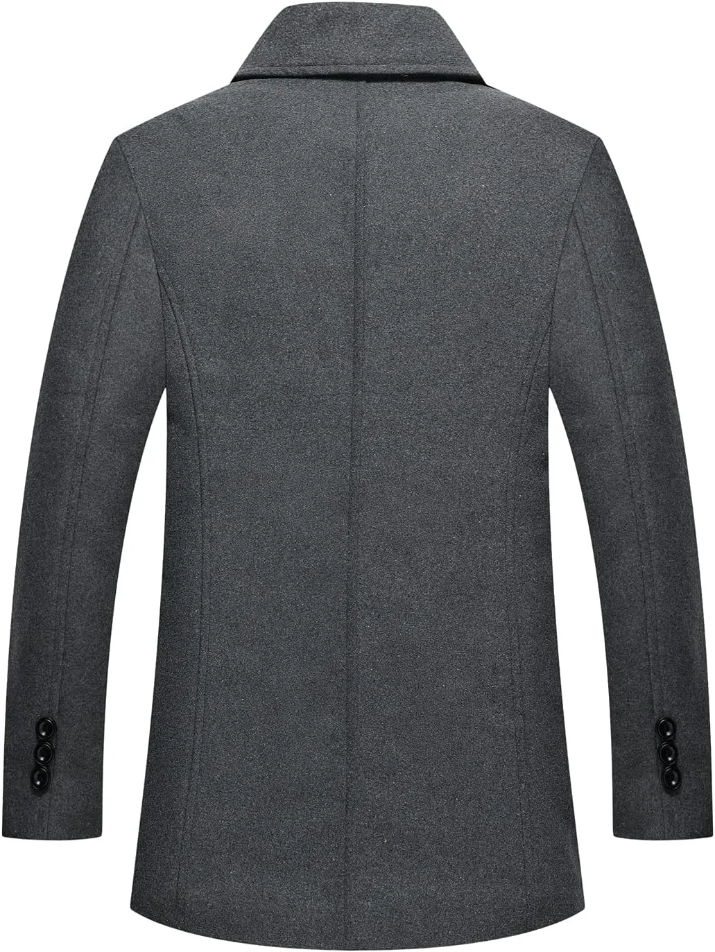 chouyatou Men's Classic Notched Collar Double Breasted Wool Blend Pea Coat