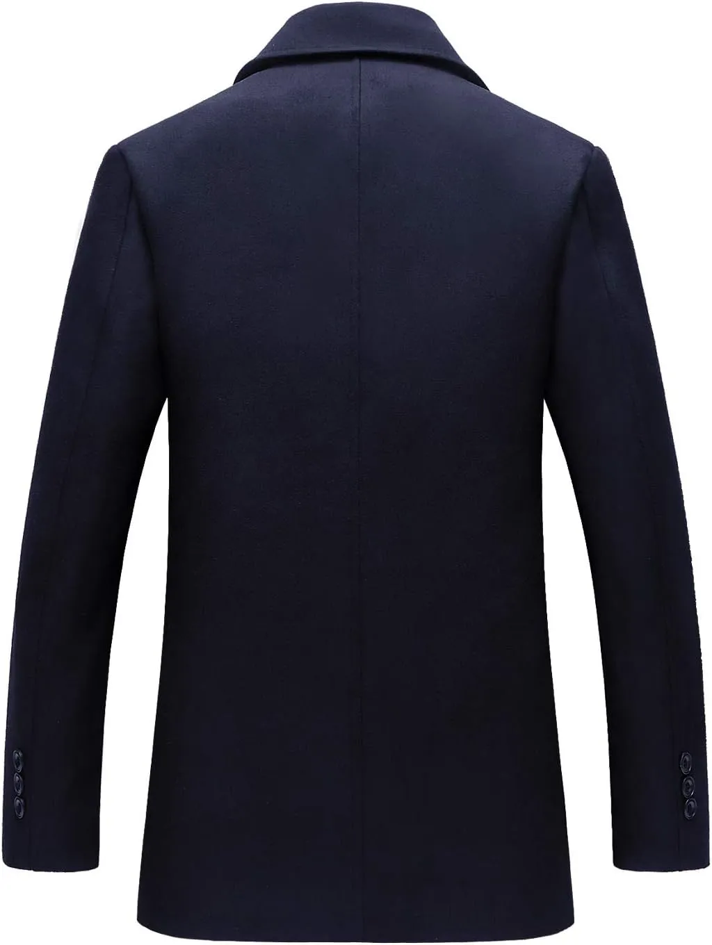 chouyatou Men's Classic Notched Collar Double Breasted Wool Blend Pea Coat