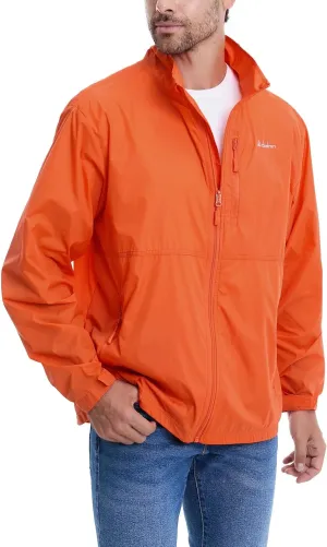 clothin Mens Lightweight Windbreaker Packable Jacket Water Resistant for Hiking Outdoor Cycling