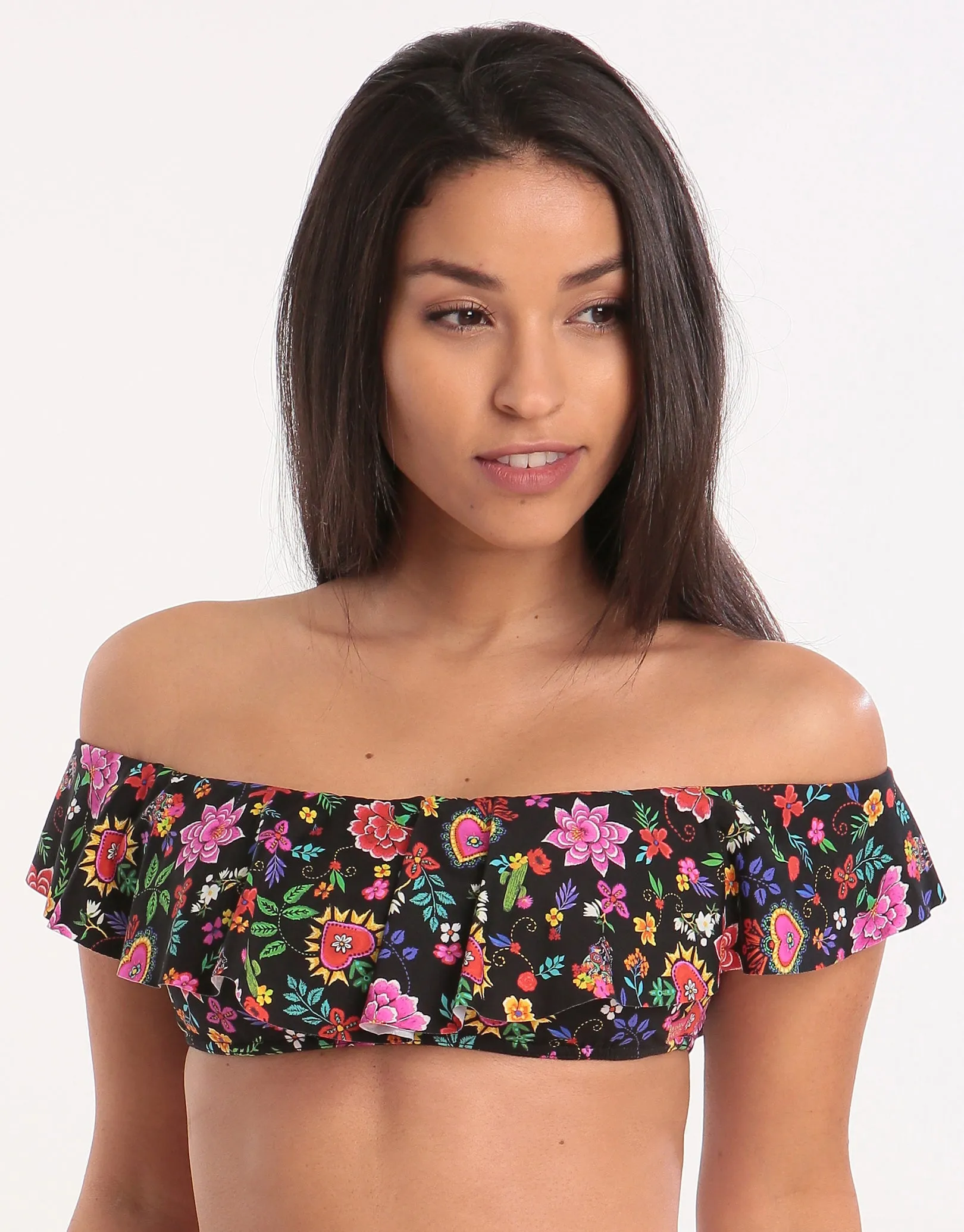 Cocobella Tolvo Off The Shoulder Bikini Top - Black
