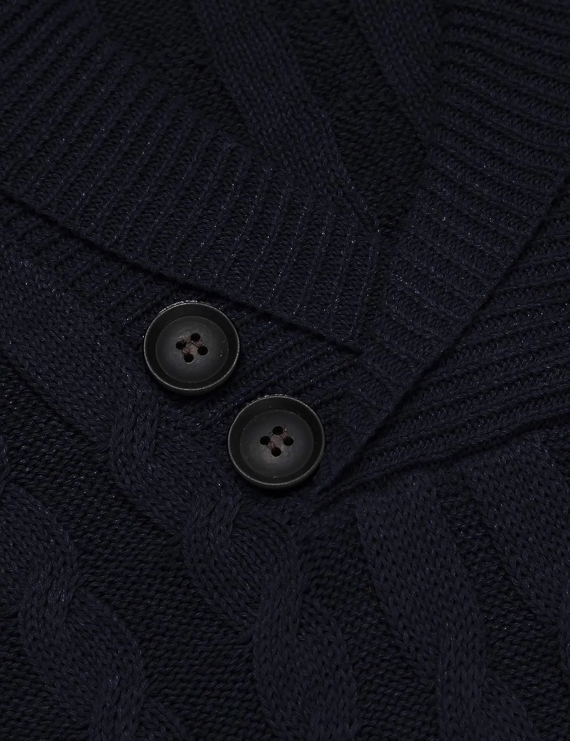 COOFANDY Men's Shawl Collar Pullover Sweater Slim Fit Casual Button Cable Knit Sweaters
