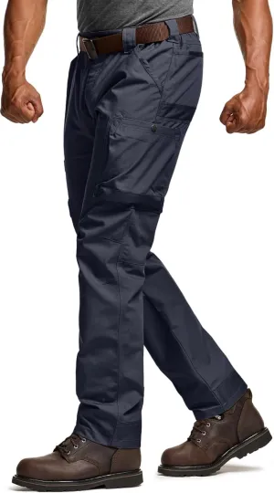CQR Men's Quick Dry Work Pants, Water Resistant Outdoor Tactical Pants, Lightweight Stretch Cargo Hiking Pants