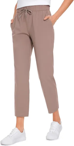 CRZ YOGA Womens High Waisted 4-Way Stretch Golf Capris 25" Short - Work Pants Athletic Lounge Workout Ankle Pants