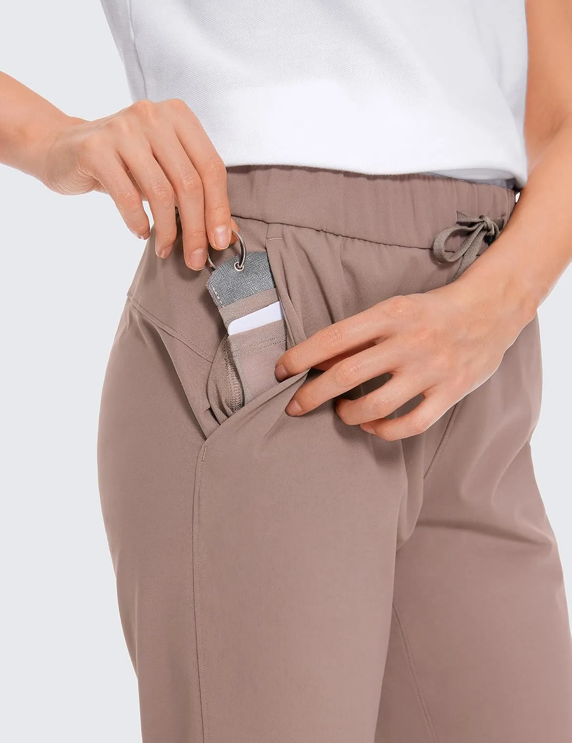 CRZ YOGA Womens High Waisted 4-Way Stretch Golf Capris 25" Short - Work Pants Athletic Lounge Workout Ankle Pants