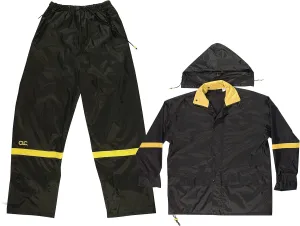 Custom Leathercraft mens Heavy Duty Nylon 3 Piece Rain Suit, Black, X-Large US