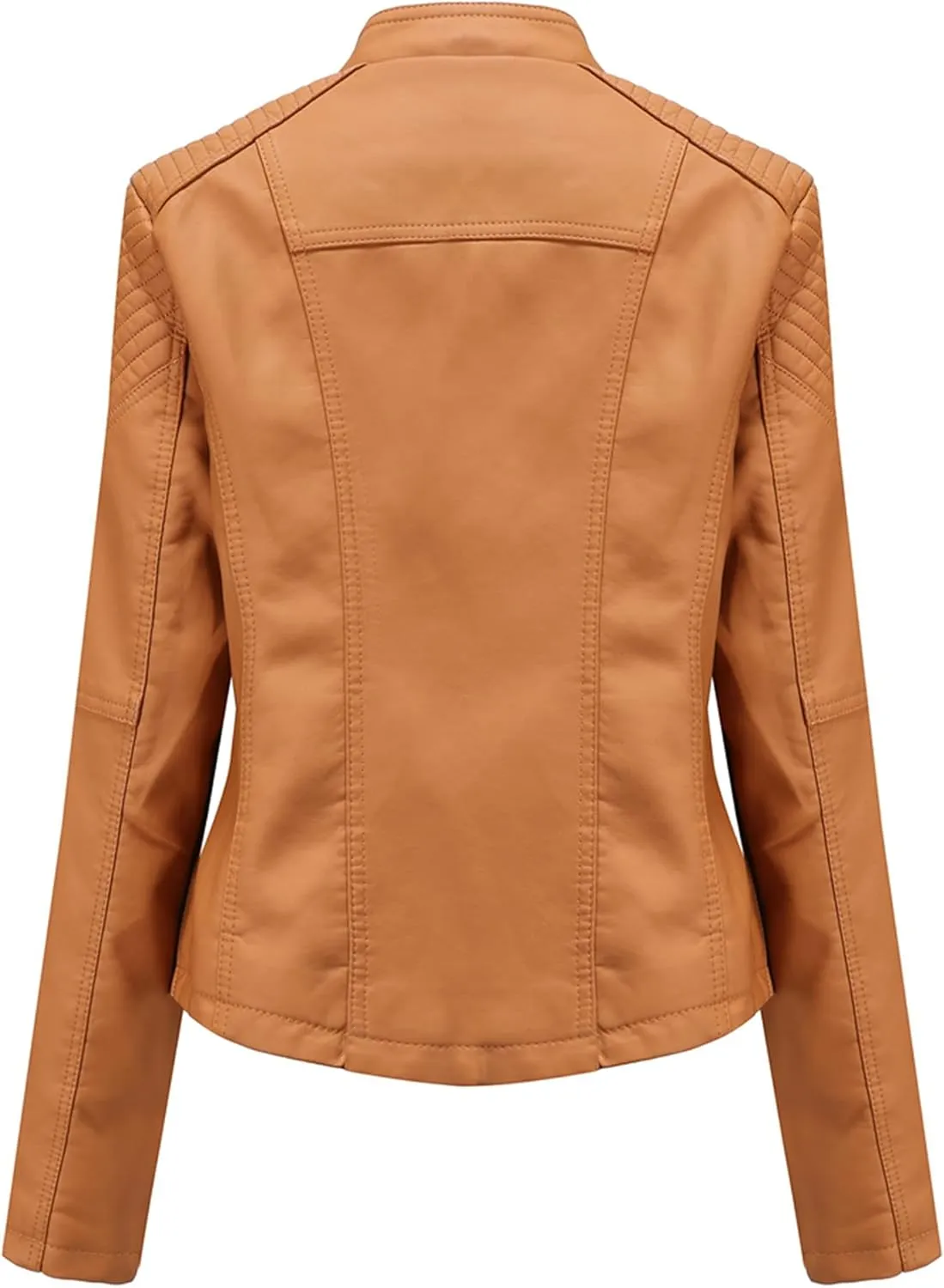 Dear model Women's Leather Jackets,Faux Leather Moto Jacket Slim Thin Leather for Casual Look
