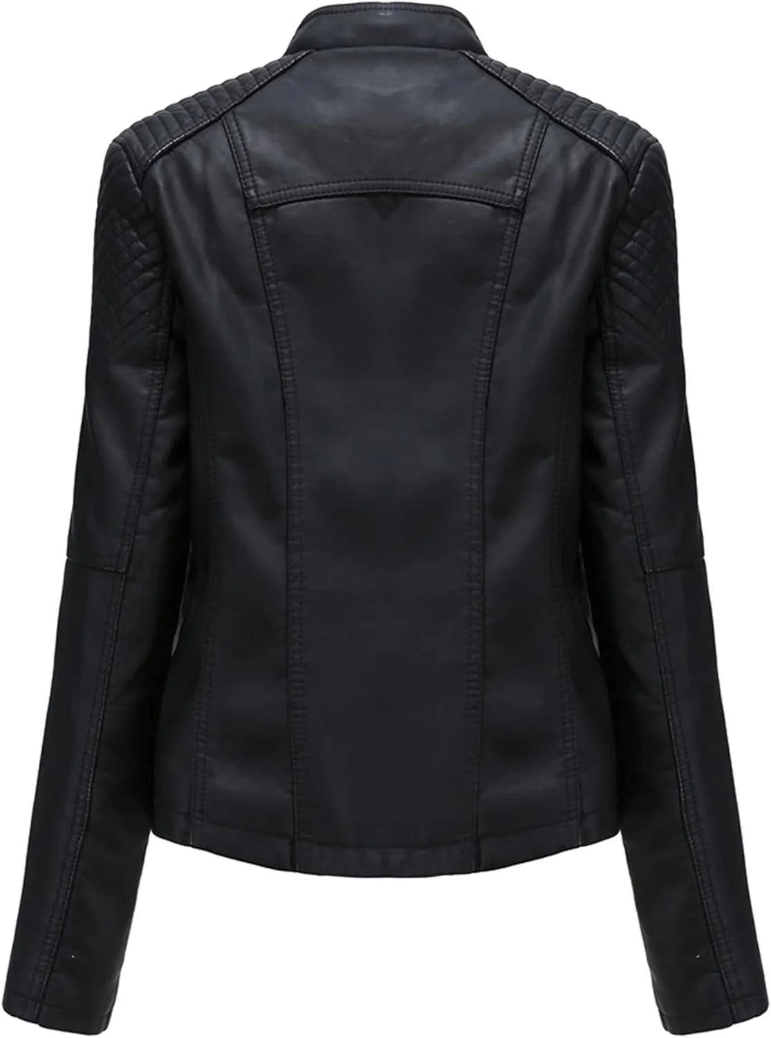 Dear model Women's Leather Jackets,Faux Leather Moto Jacket Slim Thin Leather for Casual Look