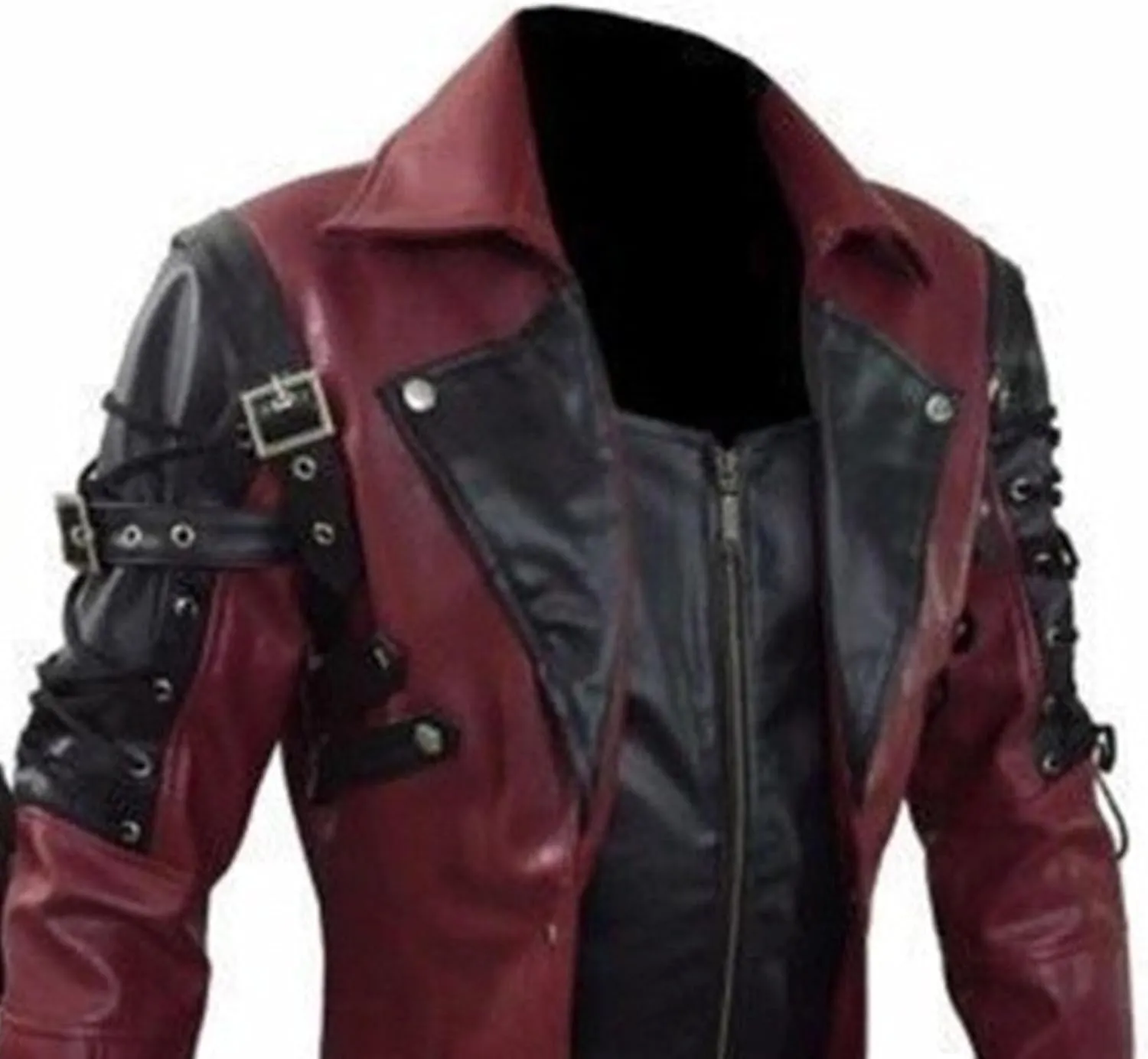 DGHM-JLMY Men's Loose Zipper Faux Leather Coat Long Sleeve Punk Biker Vintage Jacket Motorcycle Pu Leather Outwear Coat