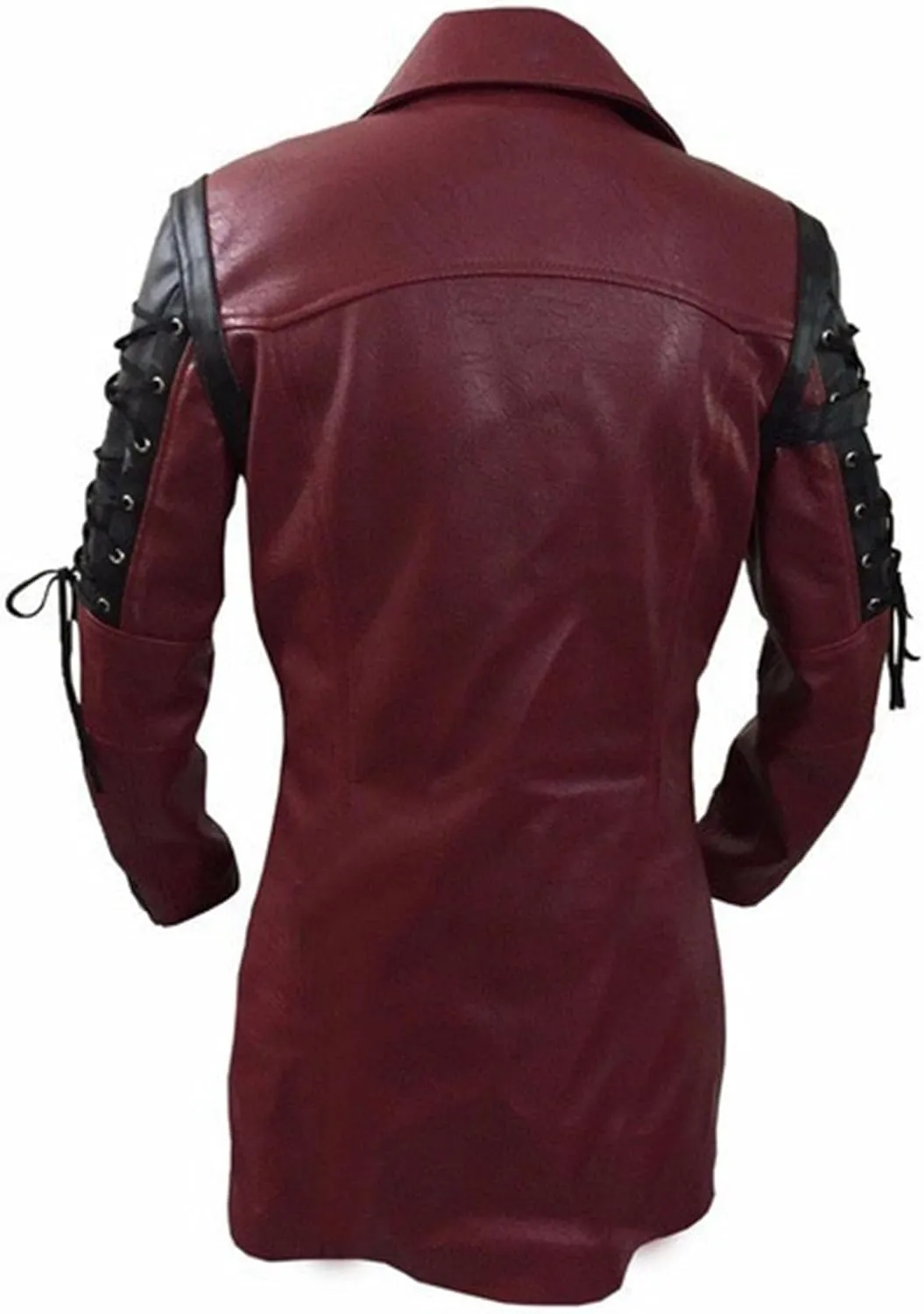 DGHM-JLMY Men's Loose Zipper Faux Leather Coat Long Sleeve Punk Biker Vintage Jacket Motorcycle Pu Leather Outwear Coat