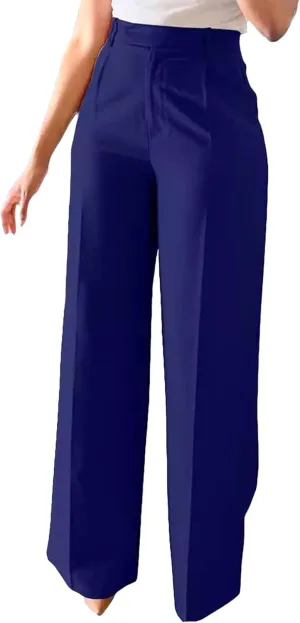 DGHM-JLMY Women's Commuter high Waist Draped Trousers Temperament Straight Leg Wide Leg Pants Business Essentials Suit Pant