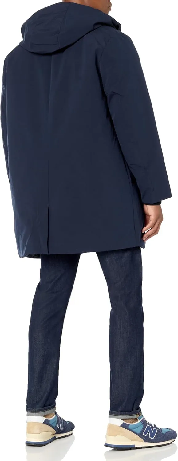 DKNY Men's Water Resistant Hooded Logo Parka Jacket