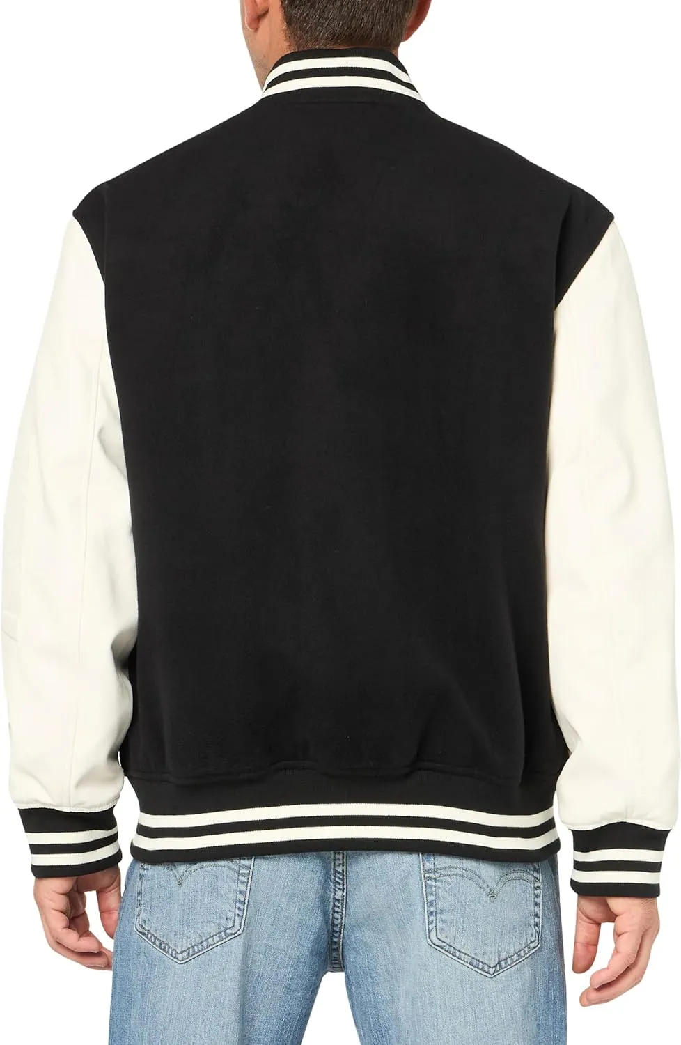 DKNY Mens Wool Blend Varsity Bomber
