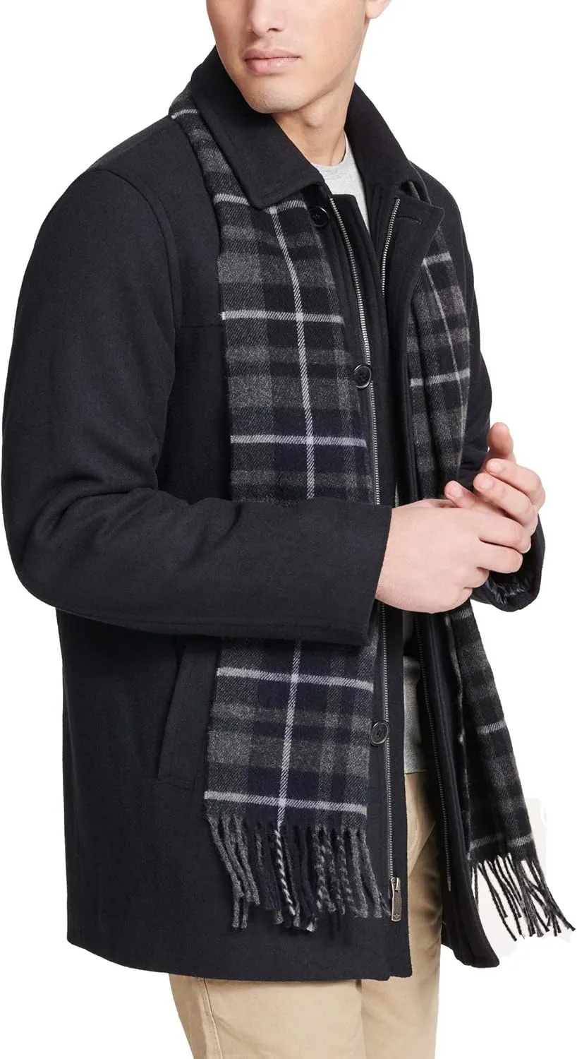Dockers Men's Weston Wool Blend Coat with Scarf (Regular and Big & Tall)