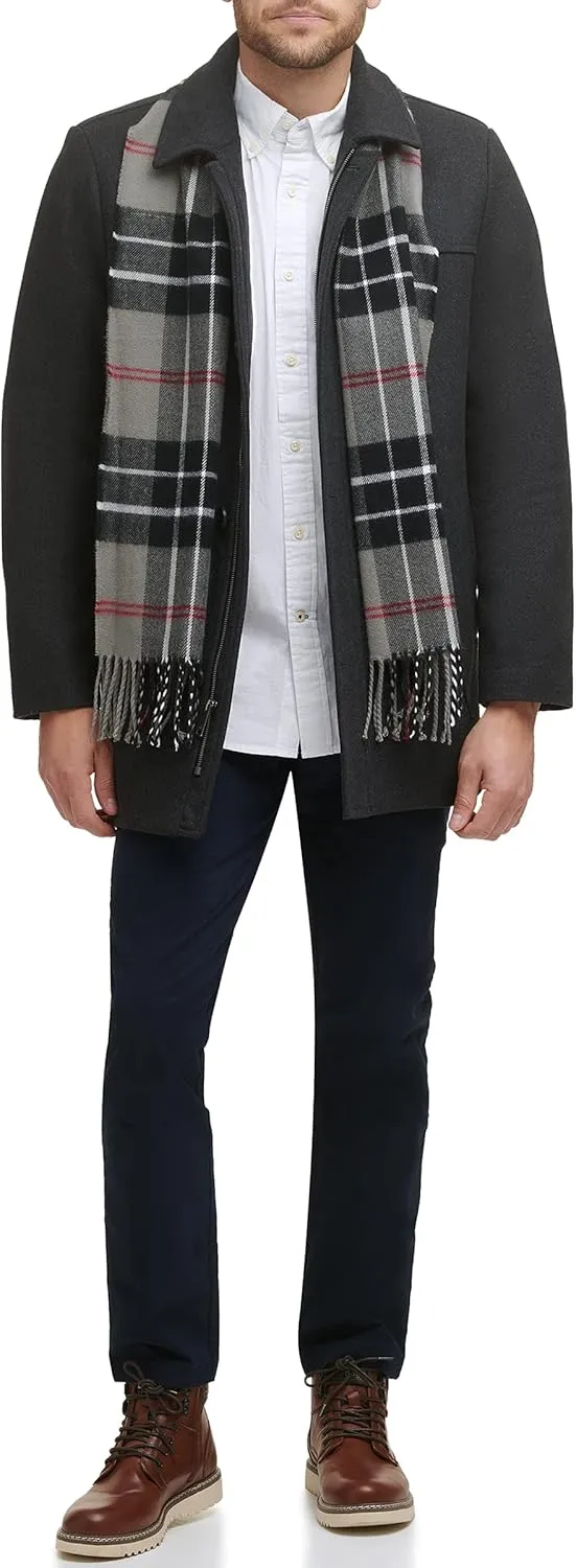 Dockers Men's Weston Wool Blend Coat with Scarf (Regular and Big & Tall)