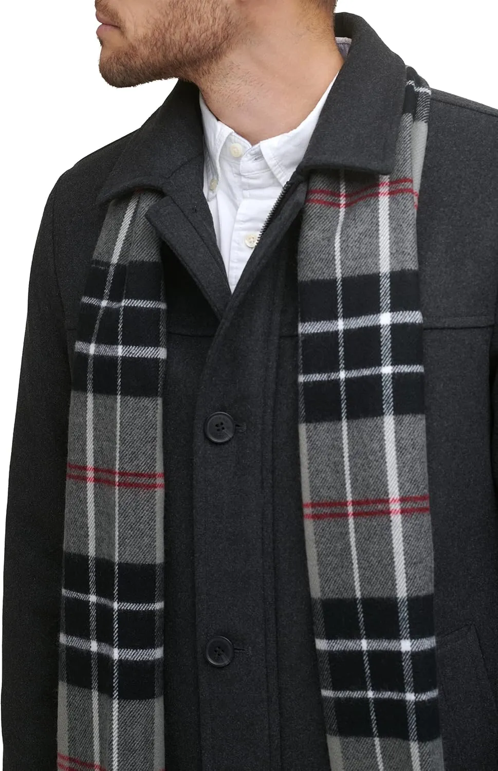 Dockers Men's Weston Wool Blend Coat with Scarf (Regular and Big & Tall)