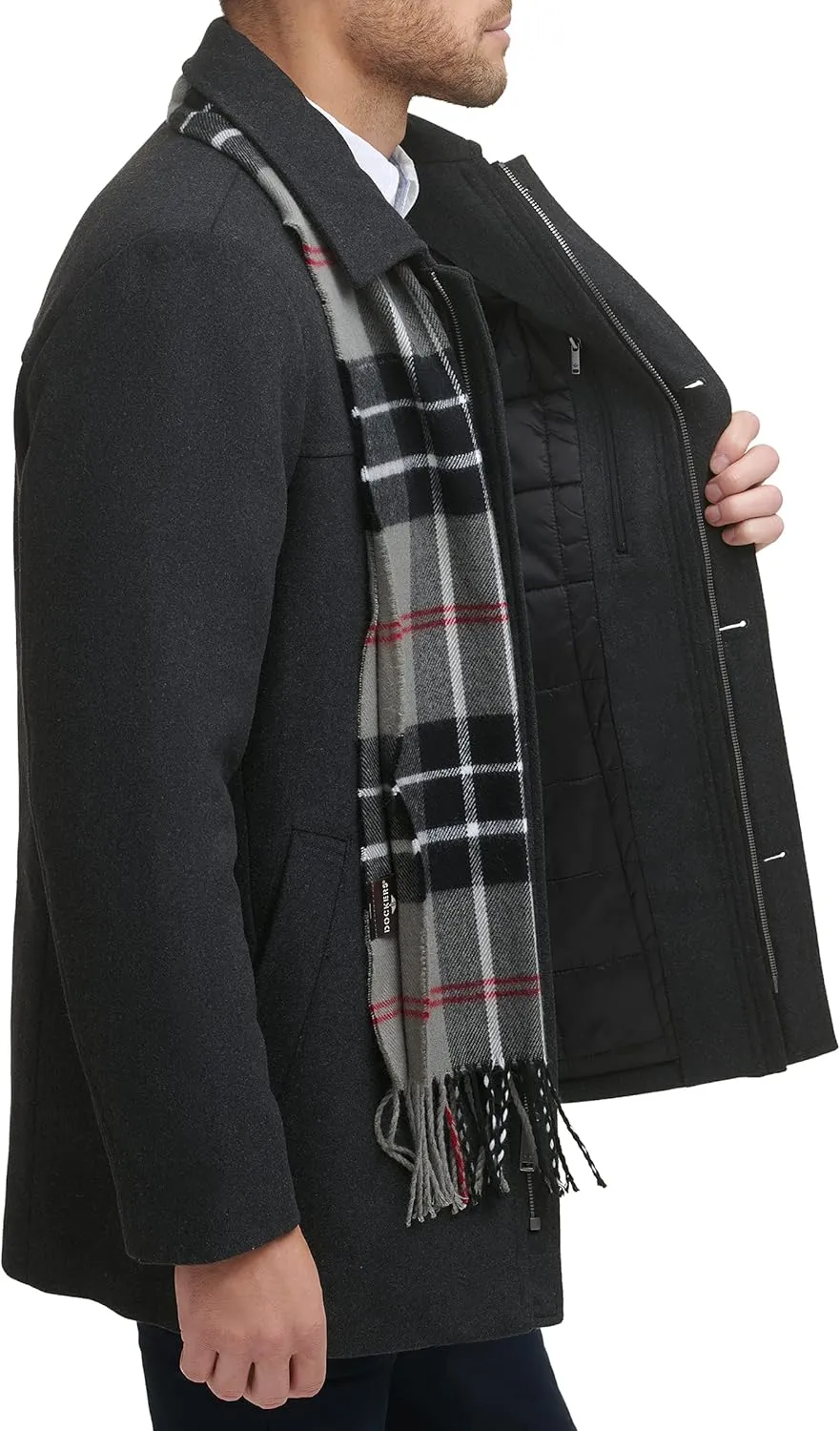 Dockers Men's Weston Wool Blend Coat with Scarf (Regular and Big & Tall)