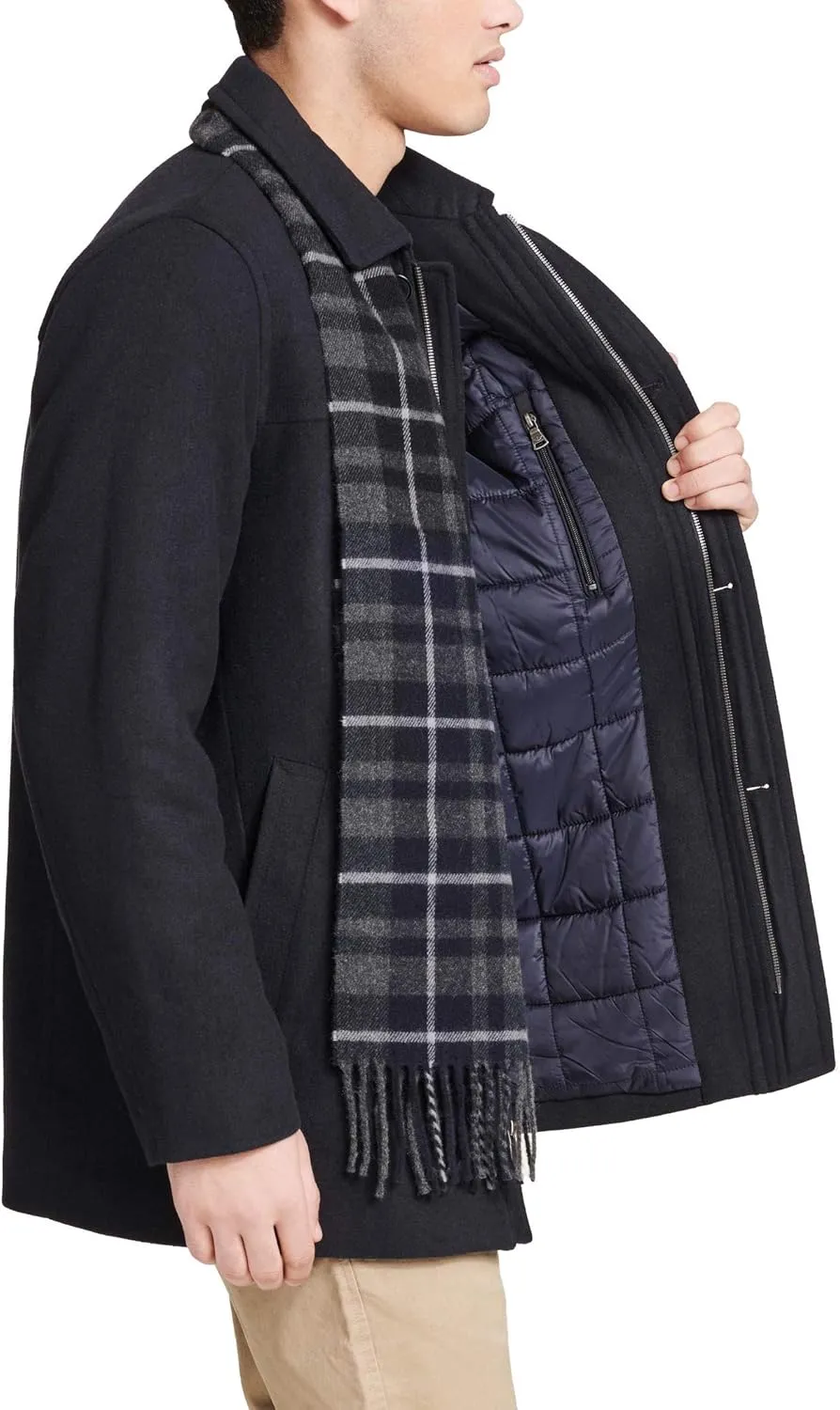 Dockers Men's Weston Wool Blend Coat with Scarf (Regular and Big & Tall)