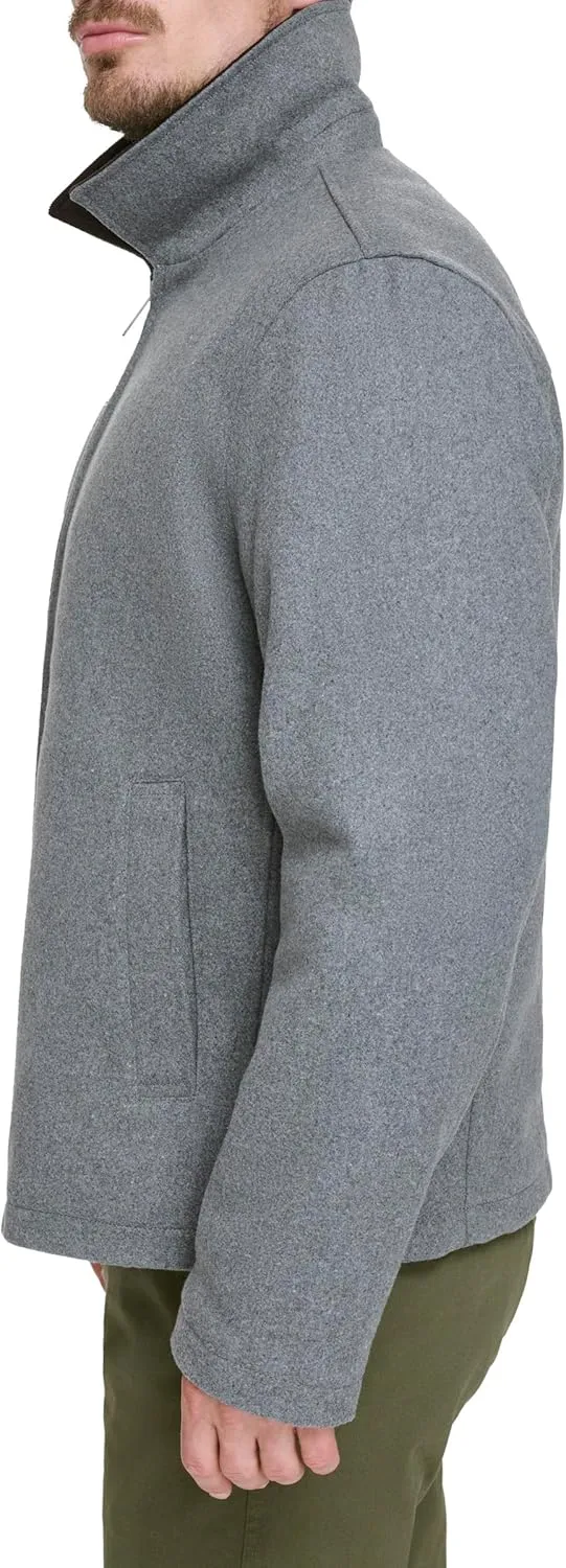 Dockers Men's Wool Blend Zip Up Jacket with Quilted Bib