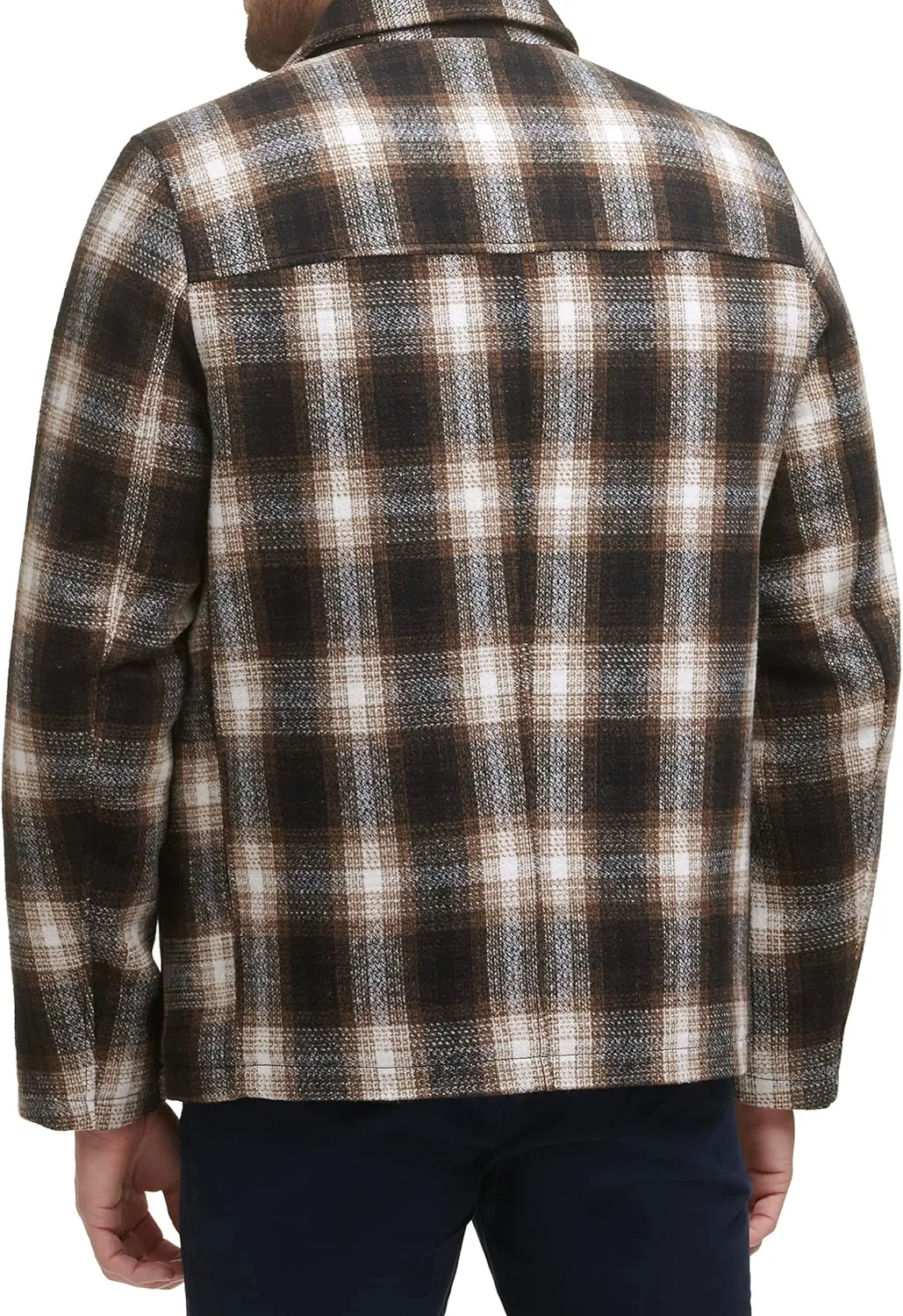 Dockers Men's Wool Blend Zip Up Jacket with Quilted Bib