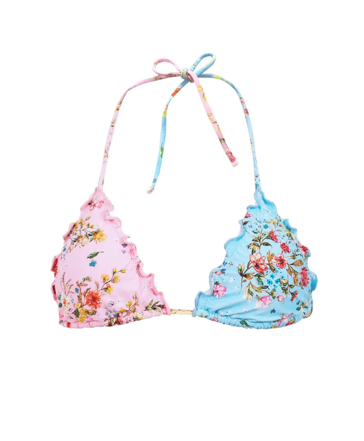 Dolce Embroidered Lettuce Edge Triangle Bikini Top