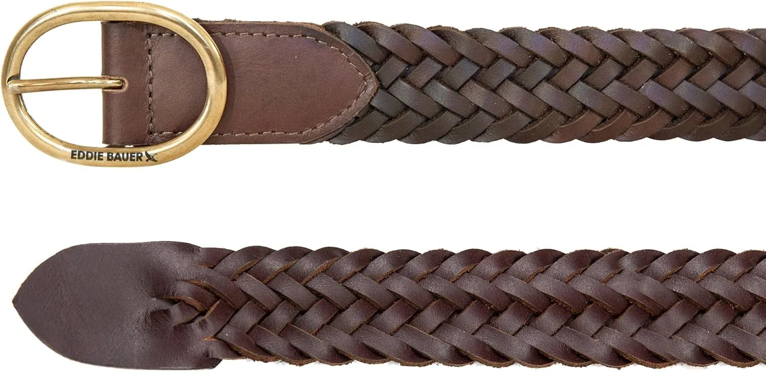 Eddie Bauer Women's Casual Leather Belts with Durable Metal Buckle