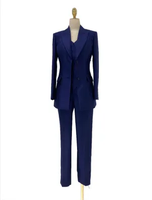 Elegant Three Piece Women Pant Suit - Slim Fit Formal Trouser Suit