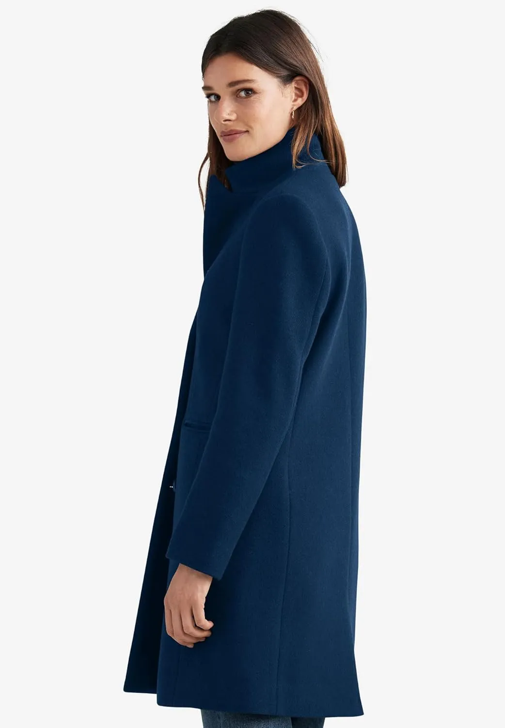 ellos Plus Size Classic Wool-Blend Coat