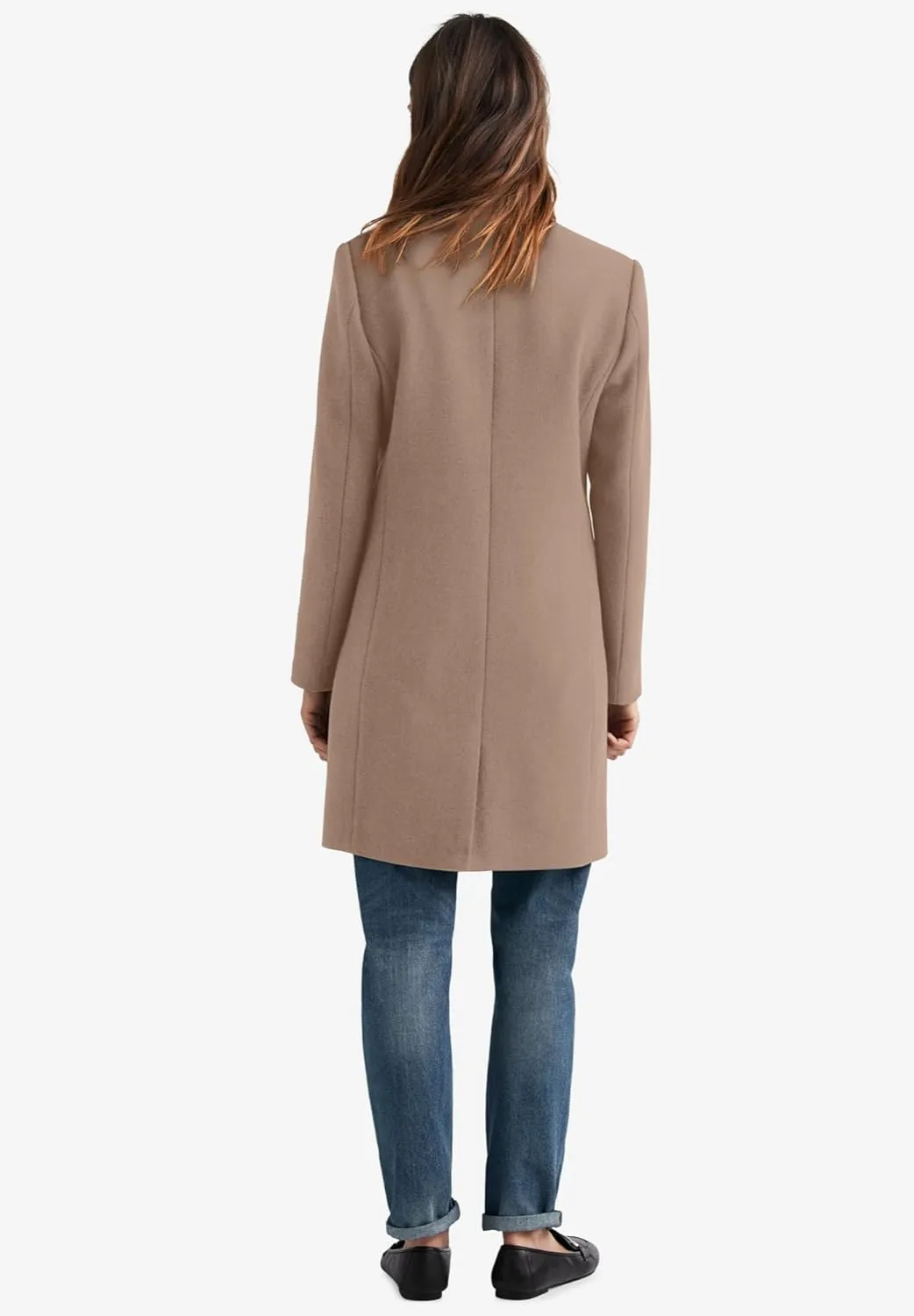 ellos Plus Size Classic Wool-Blend Coat